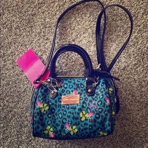 Betsey Johnson Small Blue Leopard Handbag